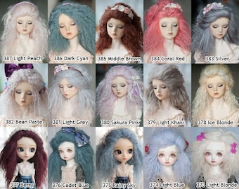 Custom Tibetan Mohair Wig for BJD SD Msd Yosd Dolls Regular / Extra Length over 40 colors Size from 14cm to 24cm Blythe and Pullip Available