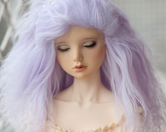 Light Purple Mohair Wig for BJD Pullip Blythe Dolls Dollife FairyLand FeePle60 Dolls and More Dollls Short Wavy Tibetan Mohair