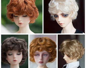 Short Curly Doll Wig Short Spike Wig for BJD Doll 1/3 1/4 1/6 1/8 Size SD Dollife FairyLand FeePle60 Dolls and 5 Colors