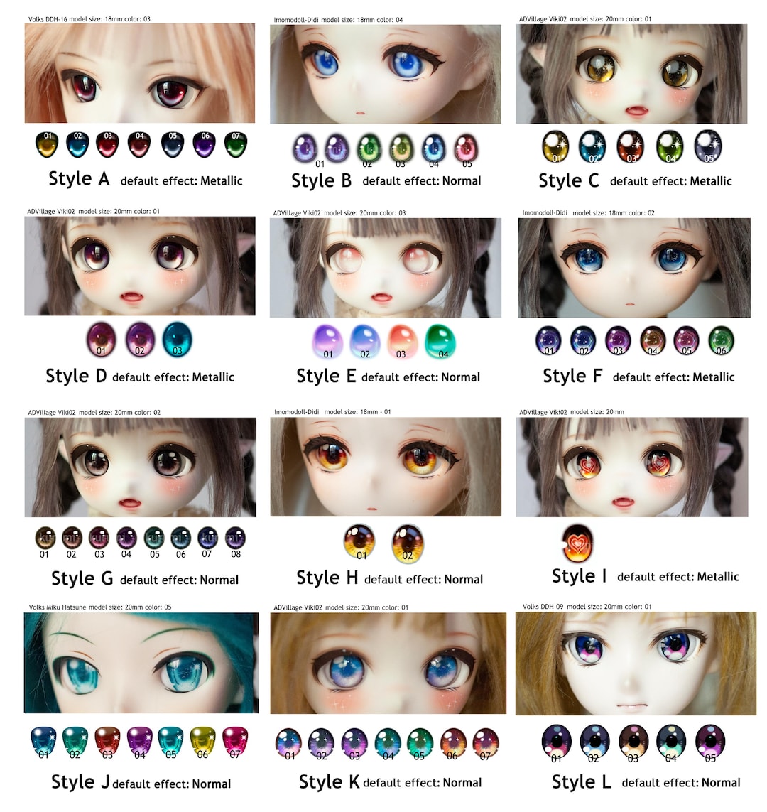 アニメドールアイ：ドルフィー、オビツ、アゾン、ねんどろいど用
