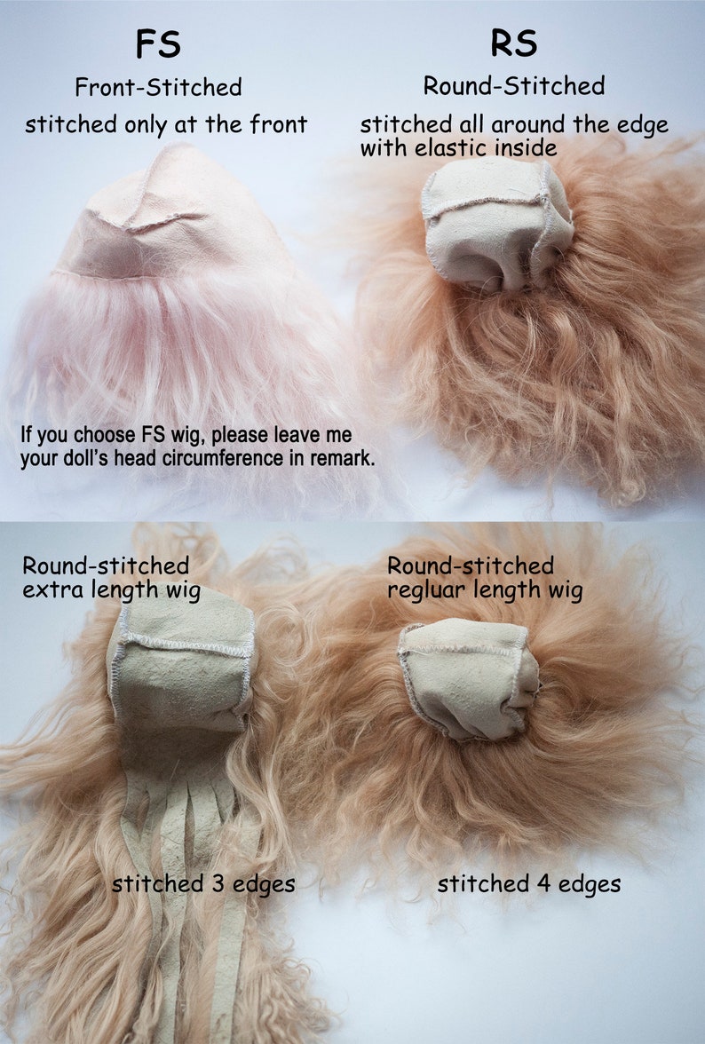 Custom Mohair Wig for BJD Pullip Blythe Dolls SD Msd Yosd American Girl Size from 14cm to 31cm Tibetan Mohair Doll Wig over 40 Colors image 5