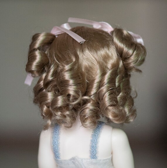 8 9 Princess French Short Curly Light Brown Doll Wig For Etsy