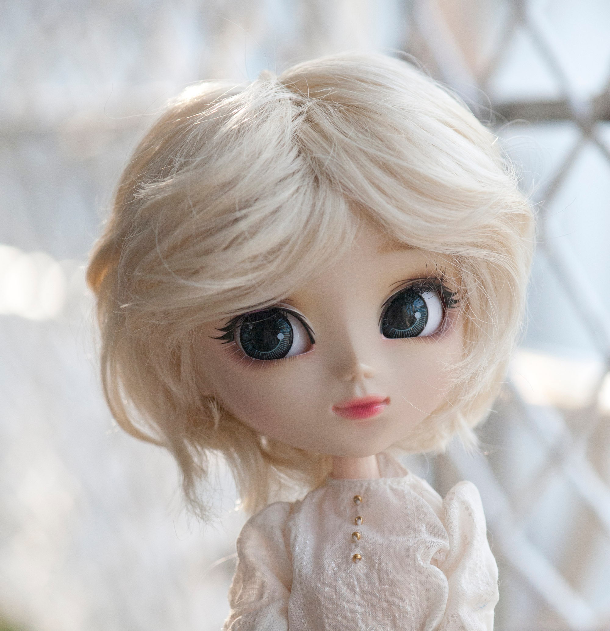 Perruque Bjd Doll 1/3 8-9 Pullip SD Blythe Blond Long Tête Accessoire De Cheveux 