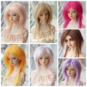 9 Colors Extra Long Spike Doll Wig Gradient Colors for DollfieDream/BJD/SD/Pullip/FeePle60/FairyLand/Blythe Free Style Fake Fur