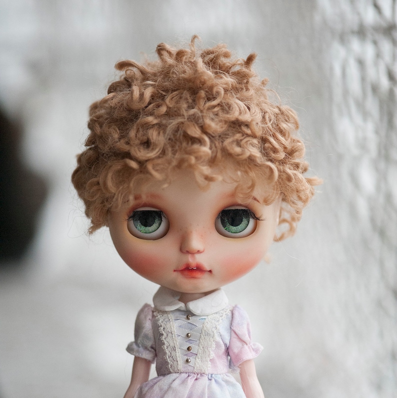 Cute Curly Short Doll Wig for Dollfie BJD SD MSD FairyLand FeePle60 Minifee Pullip Blythe Doll All Sizes Fake Fur 6 Colors Available image 10