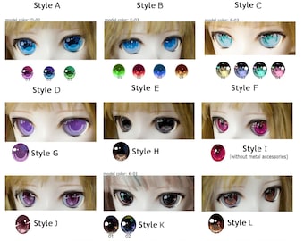 Custom Resin Doll Eyes: Sparkle Anime BJD Eyes - 8mm to 26mm
