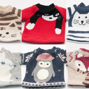 Cute Animal Sweater for 1/6 BJD Dolls YoSD LittleFee and Doll in Similar Sizes Well Elastic Doll Clothes