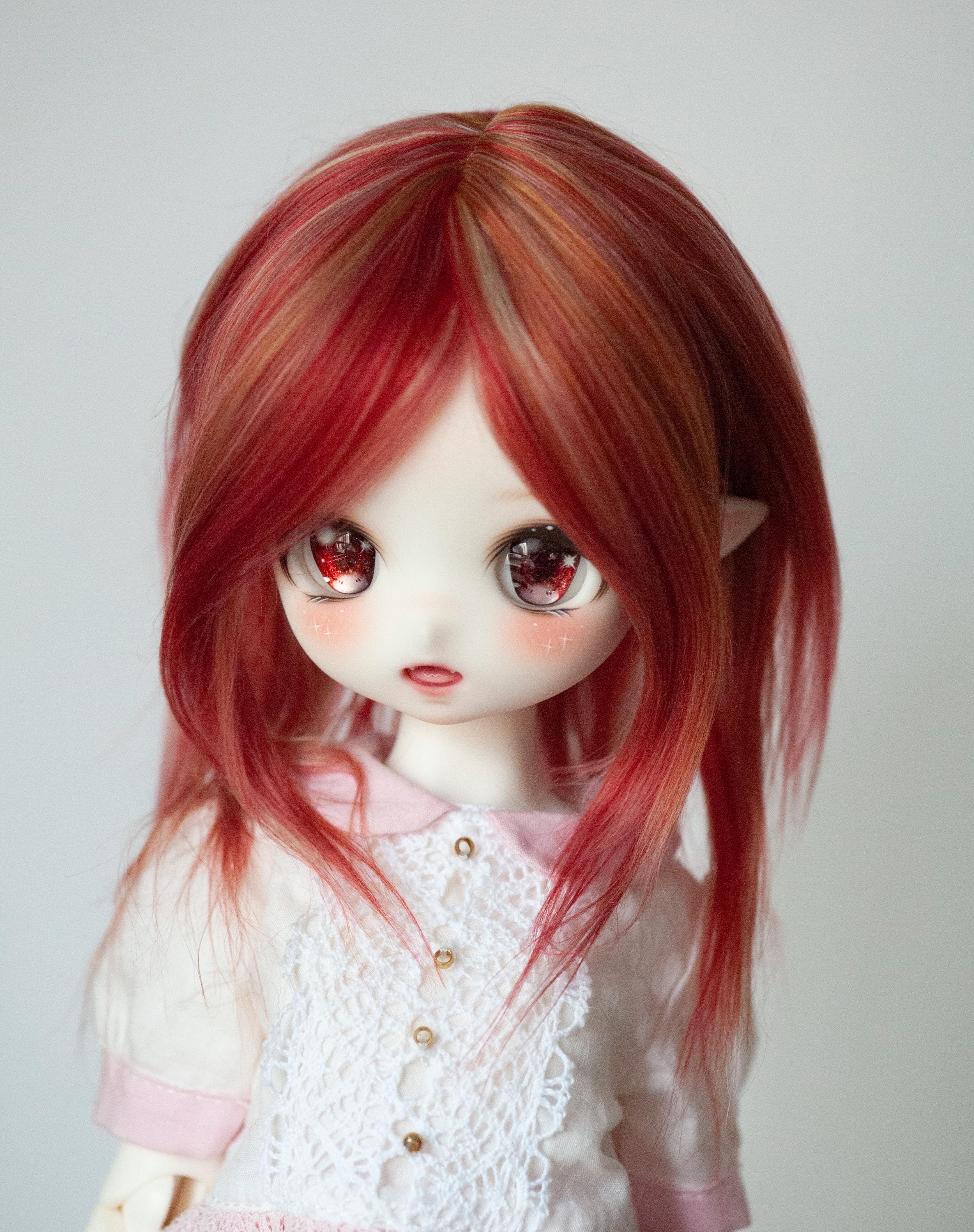 モヘア糸 BJD ドール用ウィッグ 頭囲14cm～24cm ドール用 - Etsy 日本
