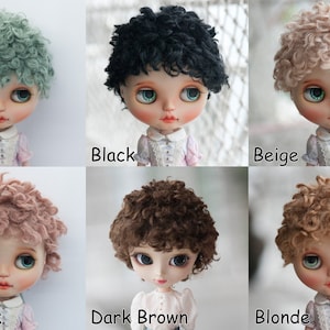 Cute Curly Short Doll Wig for Dollfie BJD SD MSD FairyLand FeePle60 Minifee Pullip Blythe Doll All Sizes Fake Fur 6 Colors Available