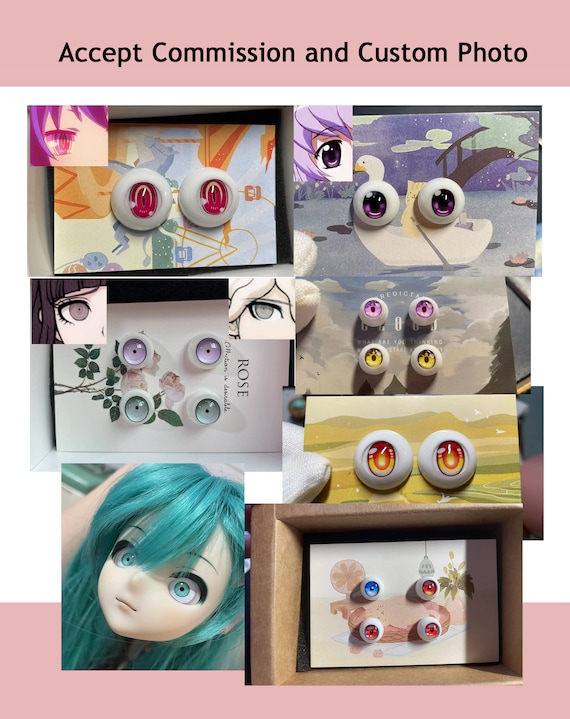 カスタム樹脂製ドールアイ：キラキラ輝くアニメBJDアイ - 8mm～26mm