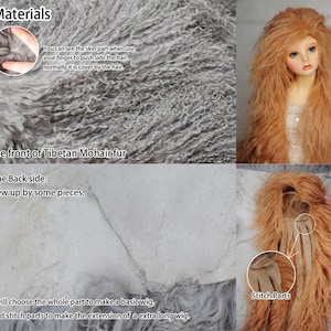 Custom Mohair Wig for BJD Pullip Blythe Dolls SD Msd Yosd American Girl Size from 14cm to 31cm Tibetan Mohair Doll Wig over 40 Colors image 10