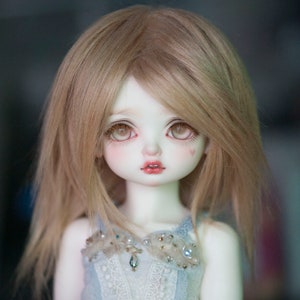 Free Style Doll Wig for All Size Dollfie BJD SD MSD Pullip FeePle60 FairyLand Blythe Minifee Pukifee Brown Short Spike Fake Fur