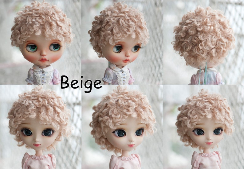 Cute Curly Short Doll Wig for Dollfie BJD SD MSD FairyLand FeePle60 Minifee Pullip Blythe Doll All Sizes Fake Fur 6 Colors Available image 5