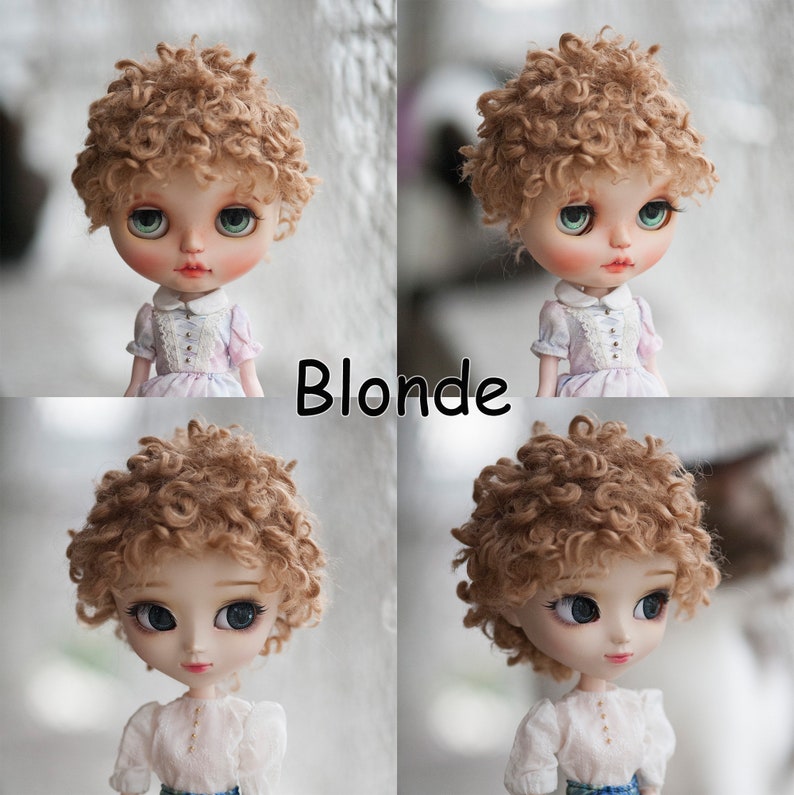 Cute Curly Short Doll Wig for Dollfie BJD SD MSD FairyLand FeePle60 Minifee Pullip Blythe Doll All Sizes Fake Fur 6 Colors Available image 7