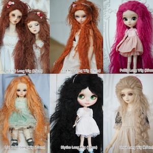 Custom Mohair Wig for BJD Pullip Blythe Dolls SD Msd Yosd American Girl Size from 14cm to 31cm Tibetan Mohair Doll Wig over 40 Colors image 7