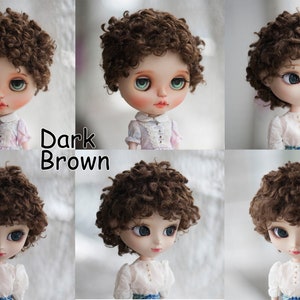 Cute Curly Short Doll Wig for Dollfie BJD SD MSD FairyLand FeePle60 Minifee Pullip Blythe Doll All Sizes Fake Fur 6 Colors Available image 6