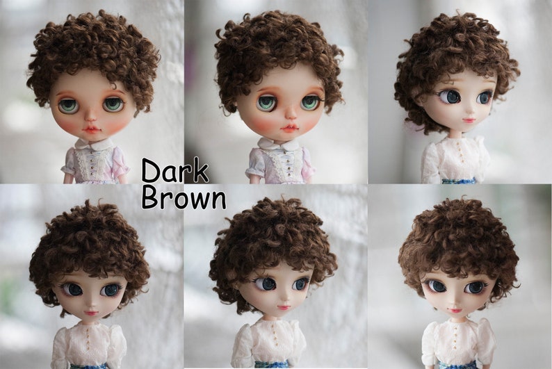 Cute Curly Short Doll Wig for Dollfie BJD SD MSD FairyLand FeePle60 Minifee Pullip Blythe Doll All Sizes Fake Fur 6 Colors Available image 6