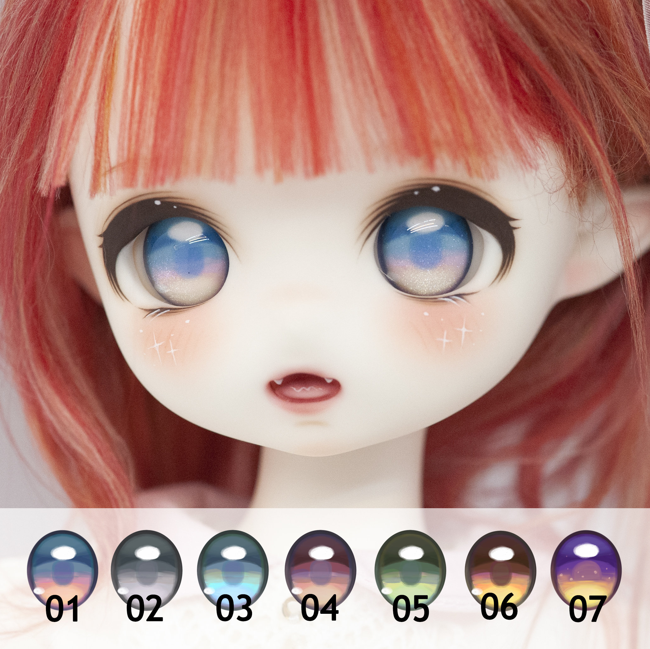 レジン製アニメドールアイ：8～20mm、カスタムオプションあり、BJD
