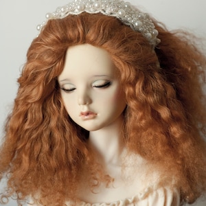 Brown Mohair Wig for BJD Pullip Blythe Dolls Dollife FairyLand FeePle60 Dolls and More Dollls Short Wavy Tibetan Mohair