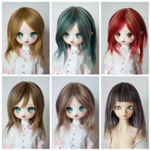 Mohair Yarn BJD Doll Wigs for Head Circumference Size 14cm-24cm Dolls