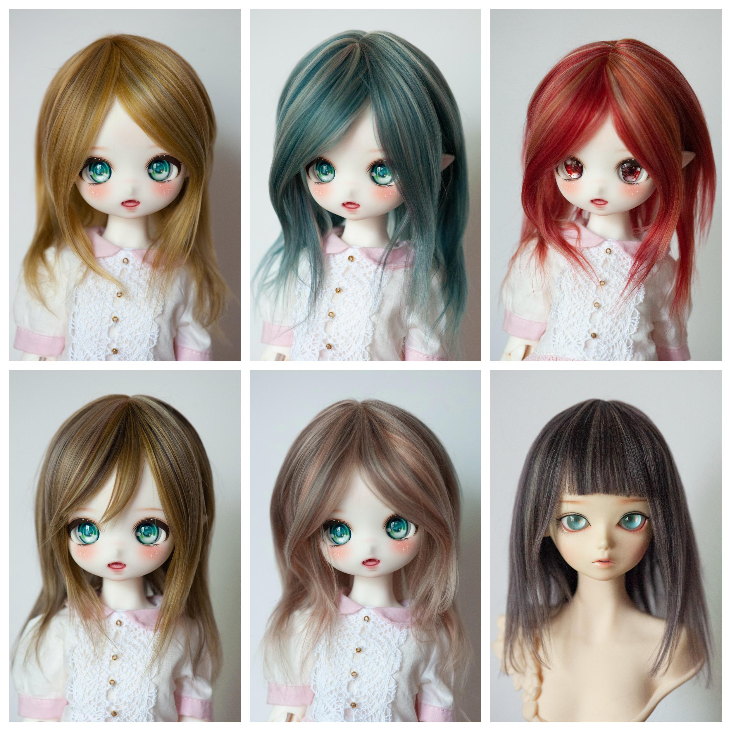 モヘア糸 BJD ドール用ウィッグ 頭囲14cm～24cm ドール用 - Etsy 日本