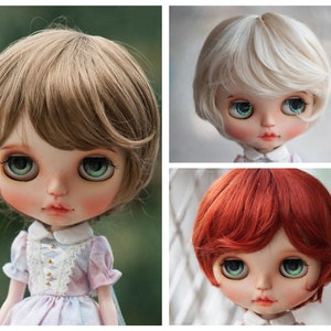 10-11&quot; Short Blythe Wig with Cute Fashion Cut 3 Colors Nature Brown/Light Blonde/Reddish Brown