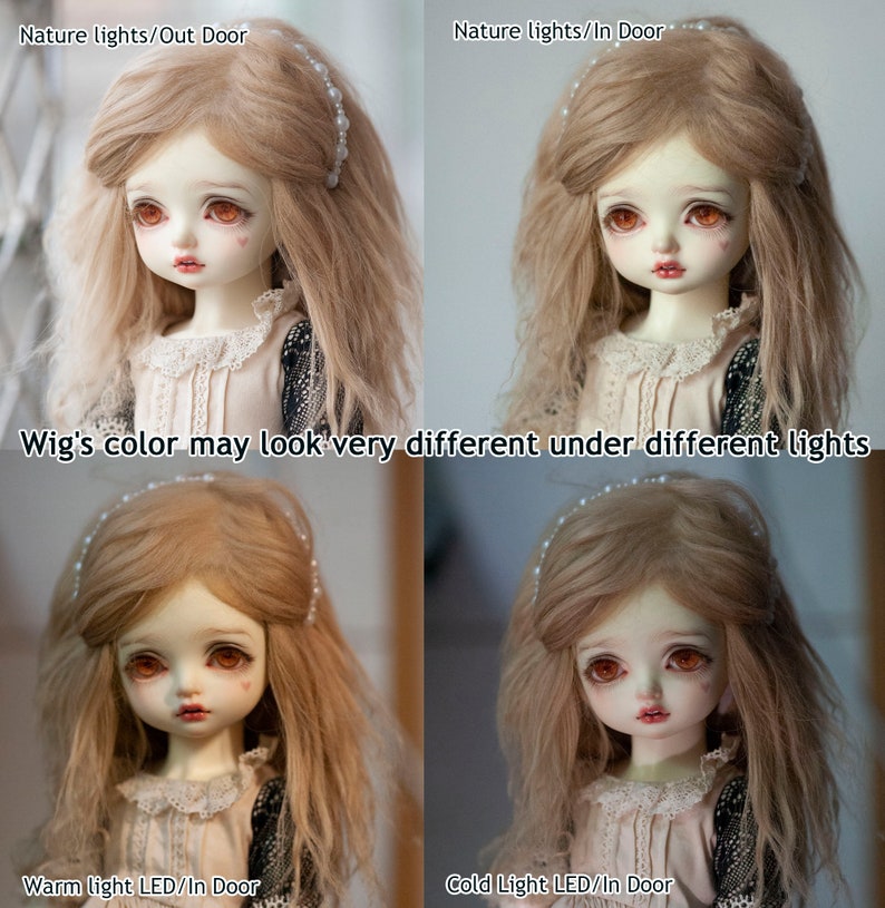 Custom Mohair Wig for BJD Pullip Blythe Dolls SD Msd Yosd American Girl Size from 14cm to 31cm Tibetan Mohair Doll Wig over 40 Colors image 4