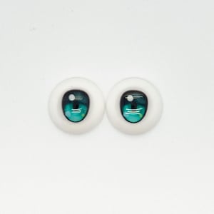 May include: A pair of blue and green doll eyes with white sclera. The eyes are designed for doll making and crafting.