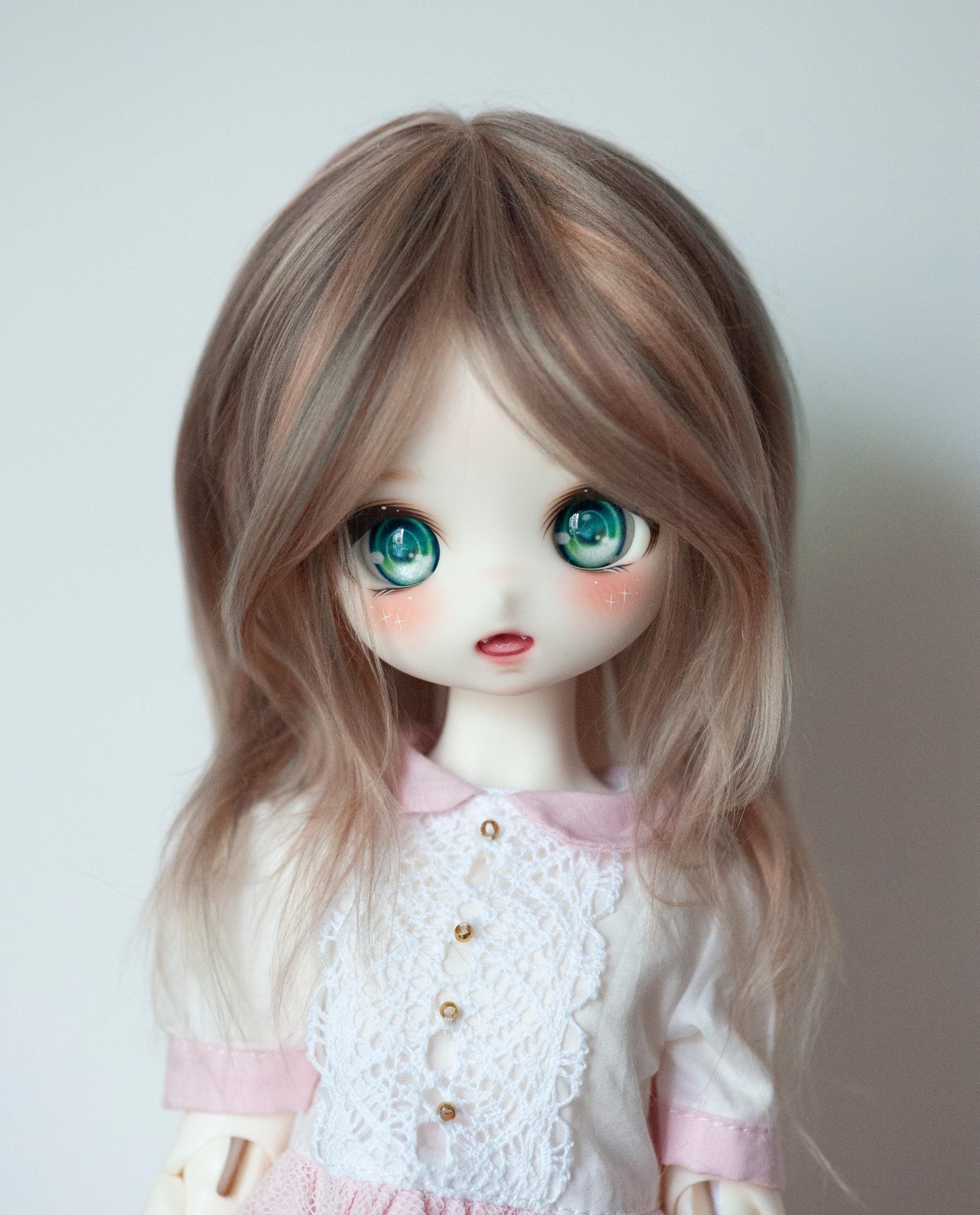 モヘア糸 BJD ドール用ウィッグ 頭囲14cm～24cm ドール用 - Etsy 日本