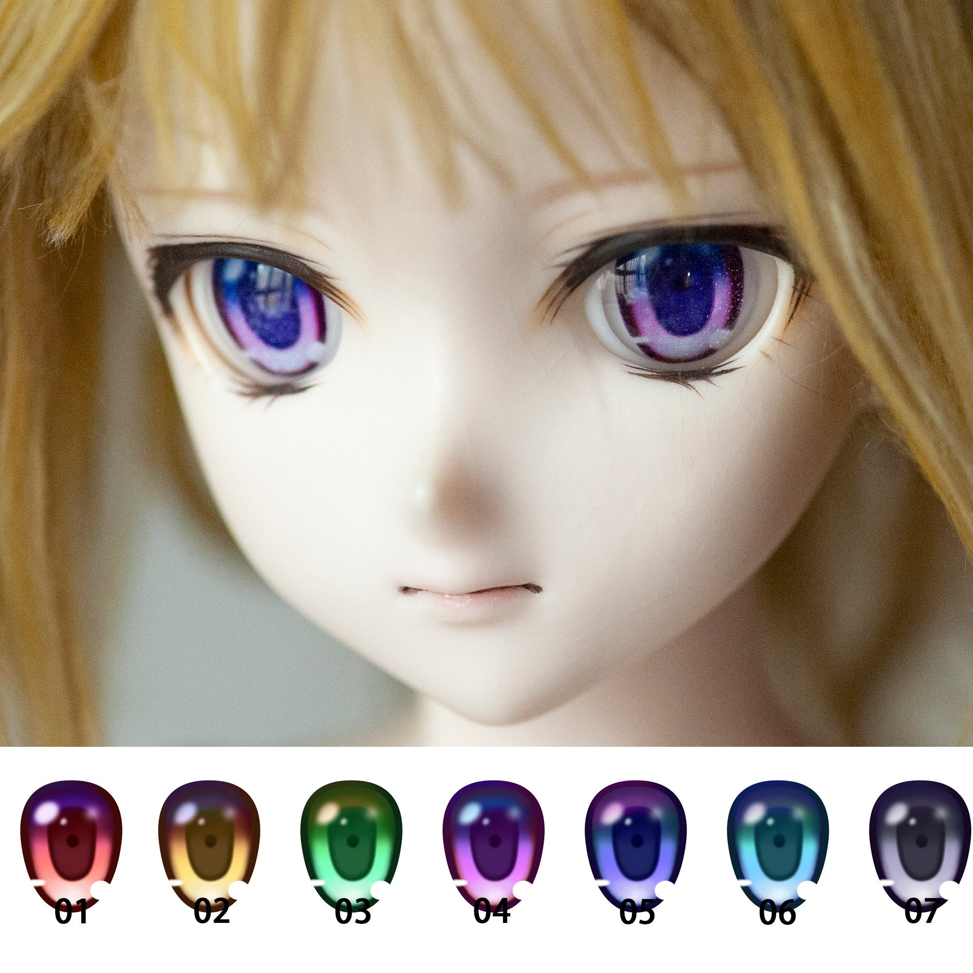 アニメドールアイ：BJD、オビツ、ねんどろいど用樹脂製キラキラアイ