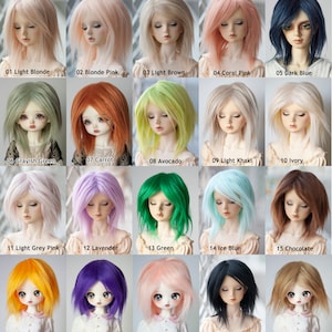 All Size Free Style Fake Fur Doll Wig 20 Colors (Thicker) for Pullip Blythe BJD Dollfie SD MSD Minifee Doll Long Straight Doll Wig