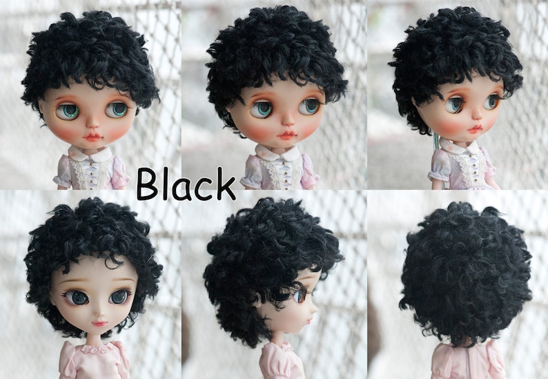 Cute Curly Short Doll Wig for Dollfie BJD SD MSD FairyLand FeePle60 Minifee Pullip Blythe Doll All Sizes Fake Fur 6 Colors Available image 4