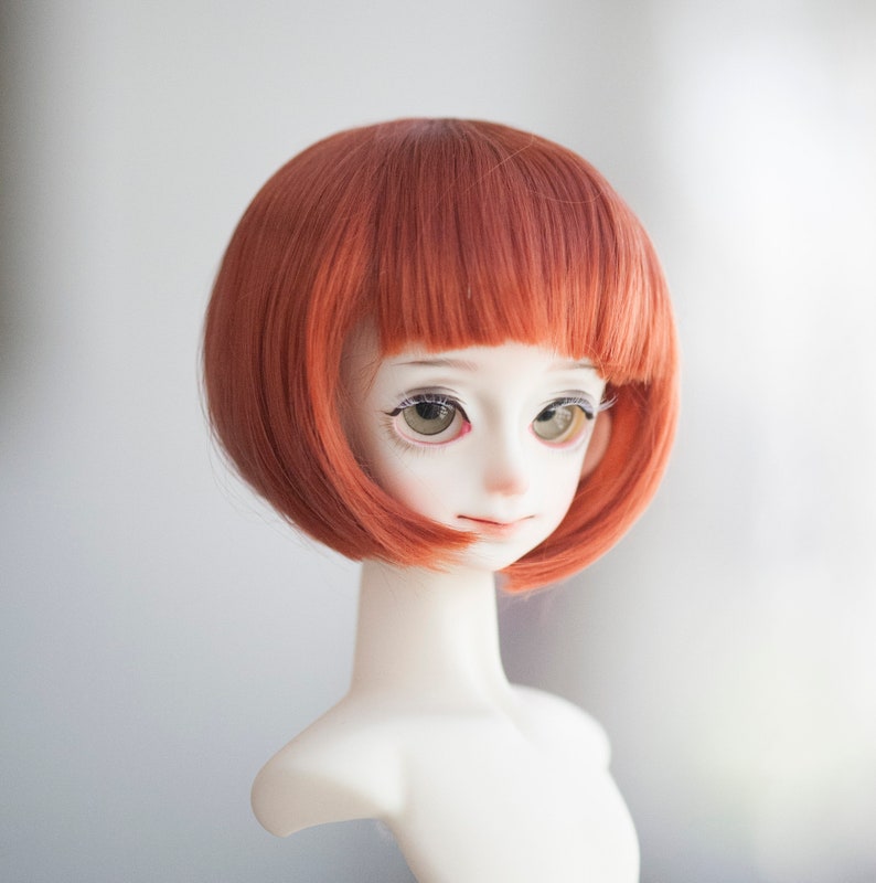 7-8 Cute Dark Orange Carrot Straight Short Cut Wig with | Etsy