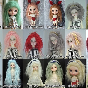 Custom Mohair Wig for BJD Pullip Blythe Dolls SD Msd Yosd American Girl Size from 14cm to 31cm Tibetan Mohair Doll Wig over 40 Colors image 3