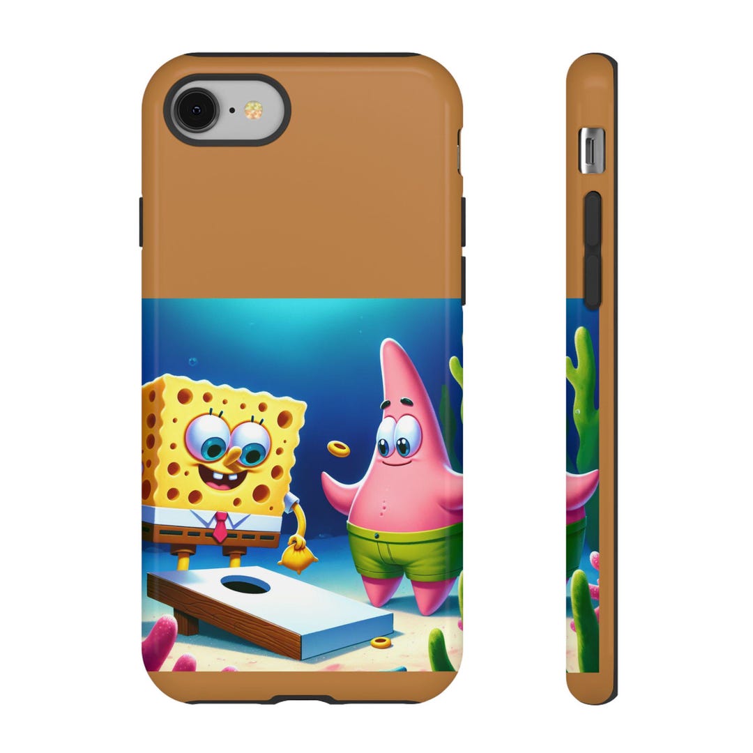 Travel Spongebob Playing Cornhole, Accessory, Smartphone Case, Gift for ...