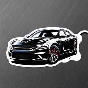 Dodge Charger Art - 3D Printed Black Car Design on Canvas Artwork Choose Your Color Automotive Decor Ornaments Decoration Wall Artistic Room