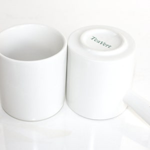 EAST/WEST Two White Ceramic Cups with handle by TeaVert. image 2