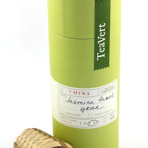 Jasmine Pearl, Loose Leaf Green Tea with Bamboo Infuser, 35 Servings Canister. image 1