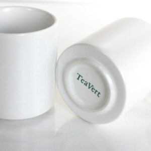 EAST/WEST Two White Ceramic Cups with handle by TeaVert. image 3