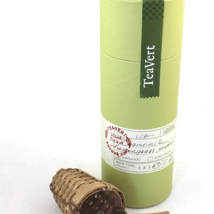 Organic Chamomile Lemongrass herbal tea blend with Bamboo Infuser, 35 Servings Canister.
