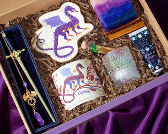 Dragon Sword Fantasy Book Lover Gift for Him Christmas Mug Cozy Self Care Basket Birthday Present Bookish Friend Metal Bookmark Romantasy