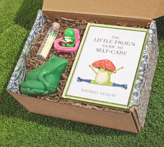 Frog Lover Gift For Her Beeswax Candle Present Stress Relief Daughter Affirmation Teen Girl Self Care Hug in a Box Friend Idea Mental Health