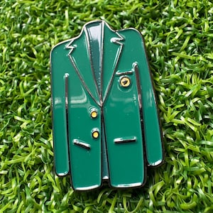 Golfball Markierer mit magnetischem Hut-Clip | Neuheit Golf Geschenk für Ihn, einzigartiges Golf Zubehör, inspiriert von der grünen Jacke des Meisters