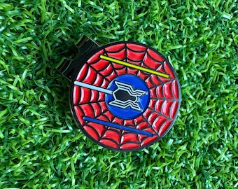 Golfball Marker mit Hutclip | Golf Geschenk | Emaille Metall Magnet Marker