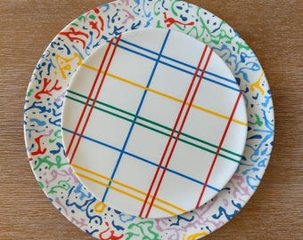 Natural Bamboo Fiber Plates – Sustainable, BPA-Free Tableware for Home or Outdoor Dining, Plates for Kids, Set of 2, Size 8&10 inches