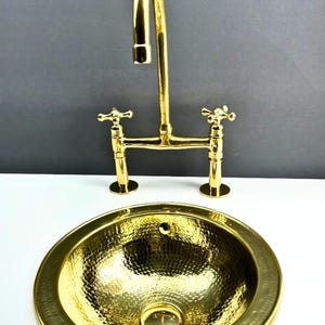 Unlacquered solid brass kitchen faucet, kitchen sink, sink faucet, brass sink faucet, brass kitchen faucet, faucet, sink faucet