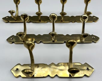 Cabide de latão sem laca feito à mão - Ganchos de latão maciço estilo vintage