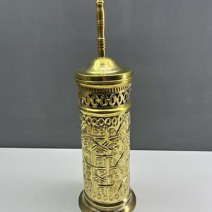 Handcrafted Solid Brass Toilet Brush with Holder - Bathroom Accessory
