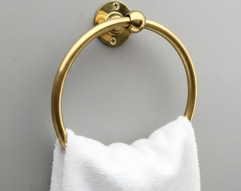 Solid Brass Towel Ring – Polished Finish Wall Mount