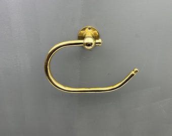 Unlacquered Brass Toilet Paper Holder: Solid Brass Roll Dispenser